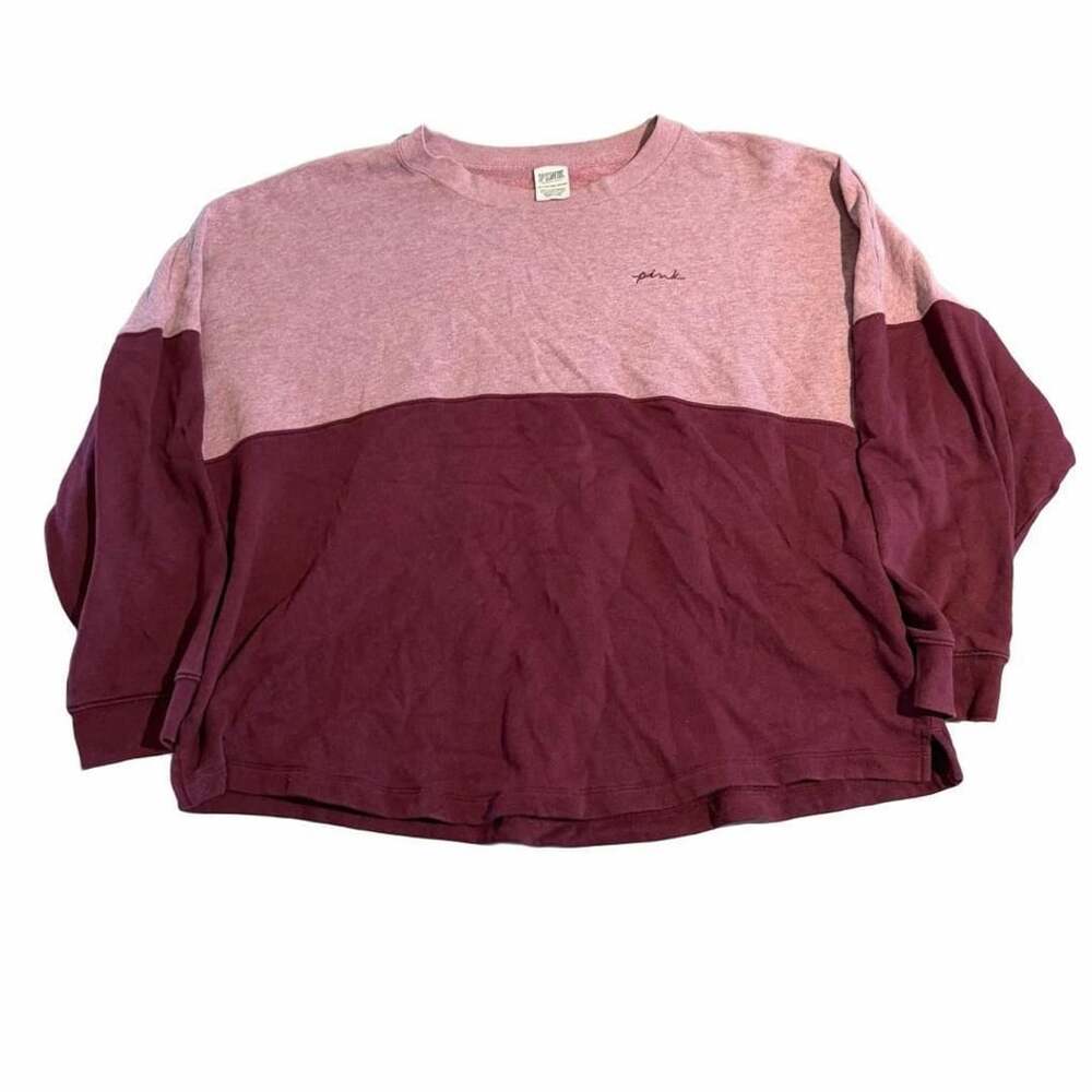 PINK Victoria's Secret Varsity Crew Pullover Sweatshirt XXL Maroon